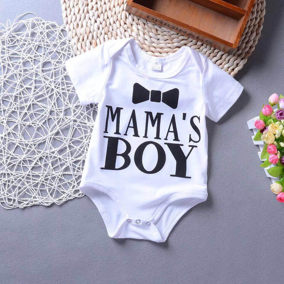 IMG-20230610-WA0070.jpg Newborn Infant Baby Boy Gentleman Mama's Boy Short Sleeve Bodysuit Romper - Image 1