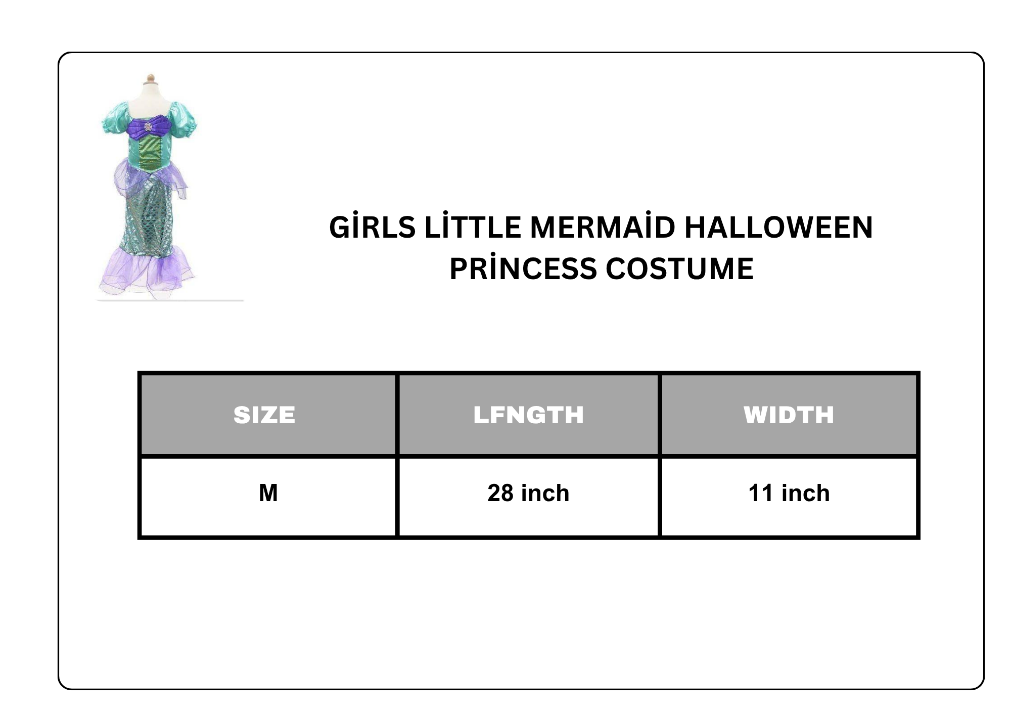 Mermaid.png Girls Little Mermaid Halloween Princess Costume Children Ariel Dress - Image 2